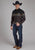 Roper Mens Scribble Bullriders Black 100% Cotton L/S Shirt
