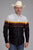 Roper Mens Sunset Horse Border Black/White 100% Cotton L/S Shirt