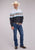 Roper Mens Running Horse Border Black 100% Cotton L/S Shirt