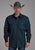 Roper Mens Brushed Twill Teal 100% Cotton L/S Shirt