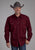 Roper Mens Brushed Twill Wine 100% Cotton L/S Shirt