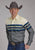 Roper Mens Retro Diamond Border Blue 100% Cotton L/S Shirt