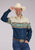Roper Mens Vintage Aztec Border Blue 100% Cotton L/S Shirt