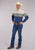 Roper Mens Vintage Aztec Border Blue 100% Cotton L/S Shirt