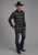 Roper Mens Horizontal Rodeo Stripe Black 100% Cotton L/S Shirt