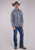 Roper Mens Vertical Retro Stripe Grey 100% Cotton L/S Shirt