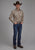 Roper Mens Brushstroke Cowboys Brown 100% Cotton L/S Shirt