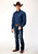 Roper Mens Dark Blue 100% Cotton Denim BD L/S Western Shirt
