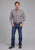 Roper Mens 2164 Stretch Plaid Brown Cotton Blend Tall L/S Shirt