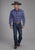 Roper Mens Unlined Flannel Blue 100% Cotton Tall L/S Shirt