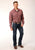 Roper Mens Tall Unlined Plaid Wine 100% Cotton L/S Shirt
