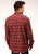Roper Mens Wine 100% Cotton Unlined Flannel Plaid L/S Tall Shirt