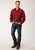 Roper Mens Tall Unlined Plaid Red 100% Cotton L/S Shirt