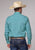 Roper Mens Stretch Neat Teal Cotton Blend Tall L/S Shirt