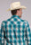 Roper Mens 2890 Sunset Plaid Turquoise 100% Cotton L/S Shirt