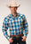 Roper Mens Sunset Plaid Blue 100% Cotton L/S Shirt