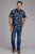 Roper Mens Hawaiian Print Blue 100% Cotton S/S Shirt