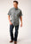 Roper Mens Silver Vine Print Grey 100% Cotton S/S Shirt