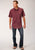 Roper Mens Texture Diamond Red 100% Cotton S/S Shirt