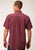 Roper Mens Texture Diamond Red 100% Cotton S/S Shirt