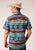 Roper Mens Blue 100% Cotton Aztec Blanket Print S/S Shirt M