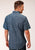 Roper Mens 1584 Zig Zag Tribal Blue 100% Cotton S/S Shirt