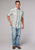 Roper Mens Vertical Aztec Stripe Cream 100% Cotton Tall L/S Shirt