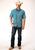 Roper Mens Blue 100% Cotton Victorian Foulard S/S Shirt