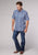 Roper Mens 2024 River Paisley Blue 100% Cotton S/S Shirt