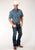 Roper Mens Teal 100% Cotton Purple Sage Paisley S/S Shirt