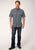 Roper Mens 1447 Four Leaf Foulard Blue 100% Cotton Btn S/S Shirt