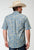 Roper Mens Delft Paisley Blue 100% Cotton S/S Shirt