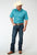 Roper Mens Lake Medallion Blue 100% Cotton S/S Shirt