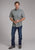 Roper Mens Stretch Medallion Paisley Grey Cotton Blend 1 Pkt S/S Shirt