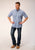 Roper Mens Thistle Foulard Blue 100% Cotton S/S Shirt