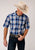 Roper Mens Blue 100% Cotton Royal Plaid BD S/S Button Shirt