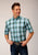 Roper Mens 1555 Meadow Plaid Green 100% Cotton Btn S/S Shirt