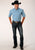 Roper Mens 1459 Stretch Check Blue Cotton Blend 1 Pkt S/S Shirt