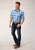 Roper Mens Cornflower Plaid Blue 100% Cotton S/S Shirt