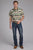 Roper Mens Tropical Horses Brown/Green 100% Cotton S/S Shirt