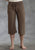 Roper Womens Solid Knit Brown 100% Cotton Capri Pants
