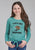 Roper Kids Girls Lets Get Western Turquoise Poly/Rayon L/S T-Shirt