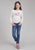 Roper Kids Girls Cow You Doing Cream Poly/Rayon L/S T-Shirt