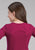 Roper Kids Girls Space Cowgirl Wine Poly/Rayon L/S T-Shirt