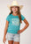 Roper Toddler Girls Barrel Racing Turquoise Poly/Rayon S/S T-Shirt