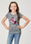 Roper Kids Girls Purple Mustang Grey Poly/Cotton S/S T-Shirt