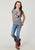 Roper Kids Girls Purple Mustang Grey Poly/Cotton S/S T-Shirt