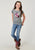 Roper Kids Girls Purple Mustang Grey Poly/Cotton S/S T-Shirt
