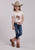 Roper Kids Girls Horse Head Floral Cream Poly/Rayon S/S T-Shirt