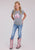 Roper Kids Girls Yeehaw Cowboy Hat Grey Poly/Rayon S/S T-Shirt